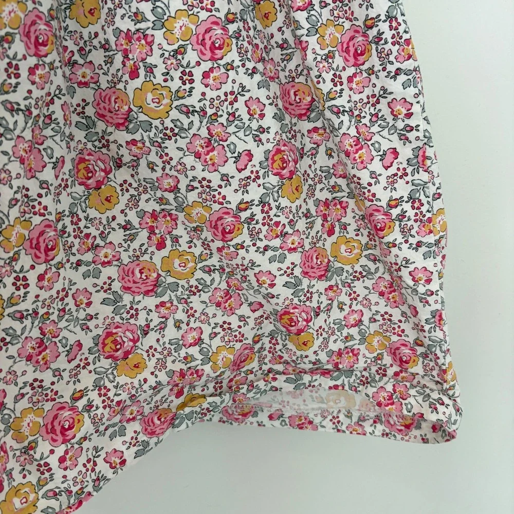 BISBY‎ Kids Girls Rosie Yellow Stripe Floral Dress Sz 12 Button Back Long Sleeve